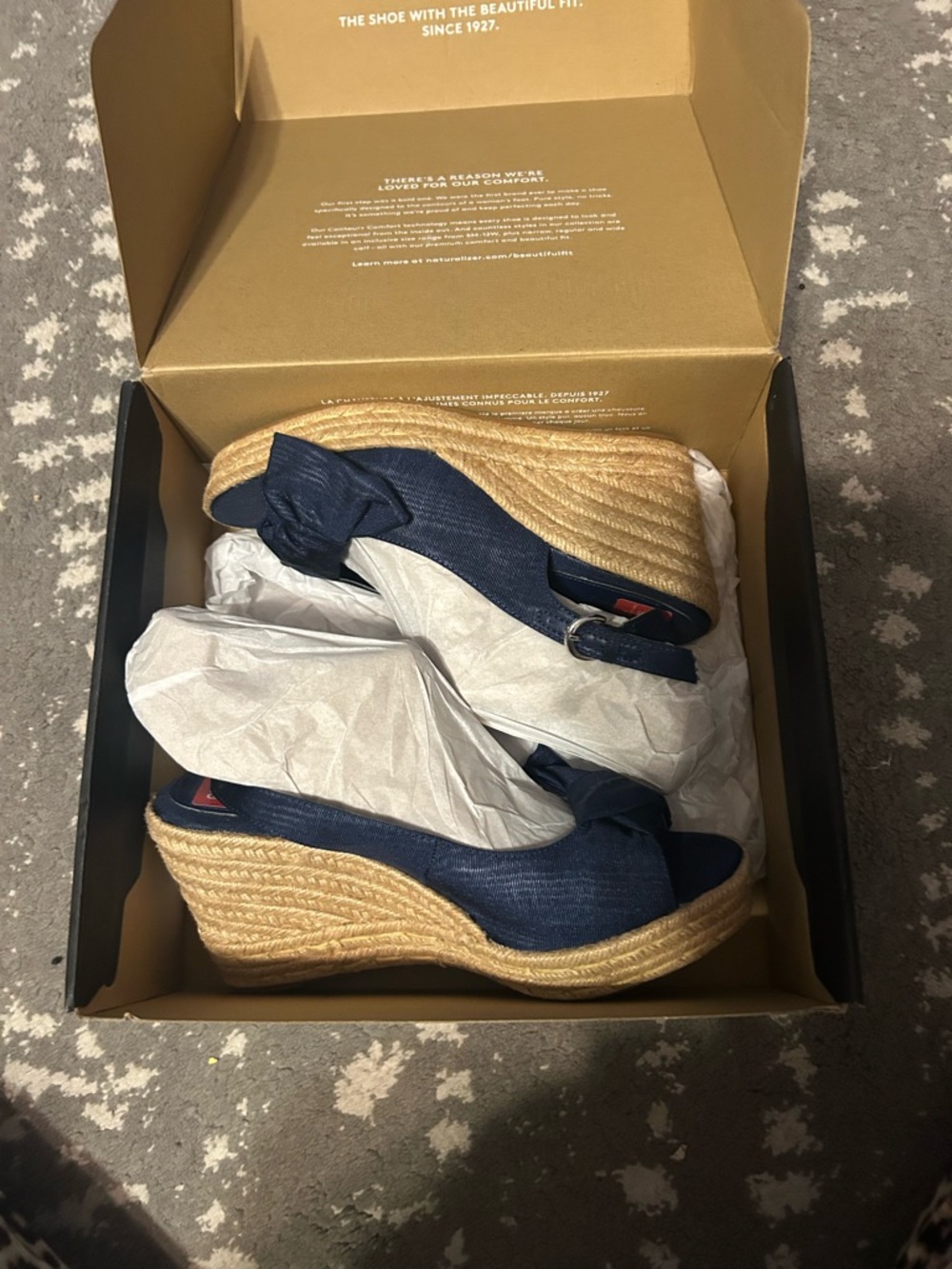 Naturalizer Navy Bettina Wedge Sandals
